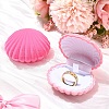 1Pc Shell Shaped Velvet Jewelry Storage Boxes VBOX-YW0001-05A-1