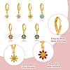 28Pcs 7 Colors Brass Enamel Dangle Leverback Earrings EJEW-AB00029-4