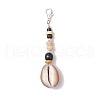 Natural Coconut & Shell & Lava Rock & Wood Beads Pendant Decorations HJEW-JM03227-01-1