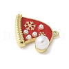 Christmas Brass Enamel Pendants KK-P290-06B-G-2