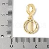 Brass Micro Pave Cubic Zirconia European Dangle Charms ZIRC-I071-24G-3