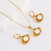 Shell Shape Stainless Steel Hoop Earrings & Pendant Necklaces Sets HT5735-3-4