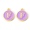 Golden Plated Alloy Enamel Charms X-ENAM-S118-10F-1