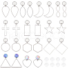 12 Pairs 12 Style Blank Clear Glass Dome Dangle Stud Earrings EJEW-AB00012-1