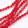 Red Glass Bicone Beads Strands X-GLAA-S026-11-1