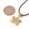 Alloy Enamel Butterfly Pendant Necklaces NJEW-JN04580-5