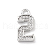 Brass Micro Pave Clear Cubic Zirconia Pendants ZIRC-I067-02C-1