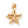 Brass Micro Pave Clear Cubic Zirconia Pendants ZIRC-L100-068G-4