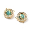 Rotatable Brass Micro Pave Cubic Zirconia and Resin Charms KK-B129-21G-2