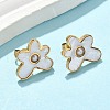 Flower 304 Stainless Steel Pendant Necklaces & Stud Earrings Sets for Women SJEW-B020-02G-3