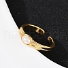 Brass & Oval ABS Imitation Pearl Cuff Rings RJEW-S633-01G-1