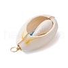 42Pcs 42 Styles Natural Cowrie Shell & Glass Seed Beads Pendants PALLOY-JF02759-6