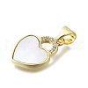 Brass Micro Pave Cubic Zirconia Pendants KK-V010-05G-01-2