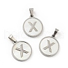 304 Stainless Steel with White Shell Pendants STAS-G268-01X-P-1