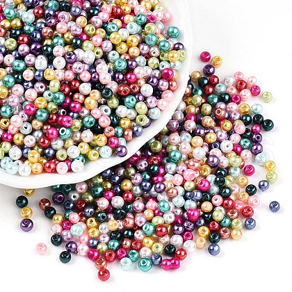 Baking Painted Pearlized Glass Pearl Beads X1-HY-Q003-3mm-M01-1
