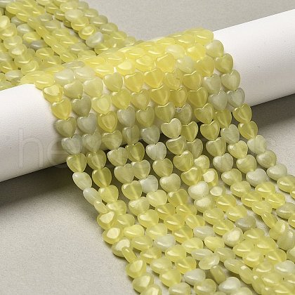 Natural Lemon Jade Beads Strands G-P575-C13-6mm-1
