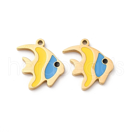304 Stainless Steel Enamel Charms STAS-U060-02G-01-1