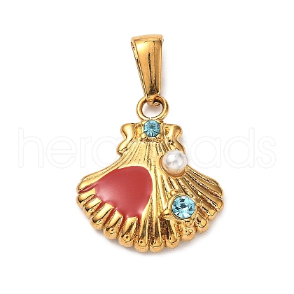 304 Stainless Steel Rhinestone Pendants STAS-P395-01E-G-1