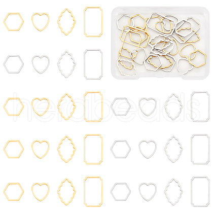 Unicraftale 32Pcs 8 Styles 304 Stainless Steel Linking Rings STAS-UN0060-54-1