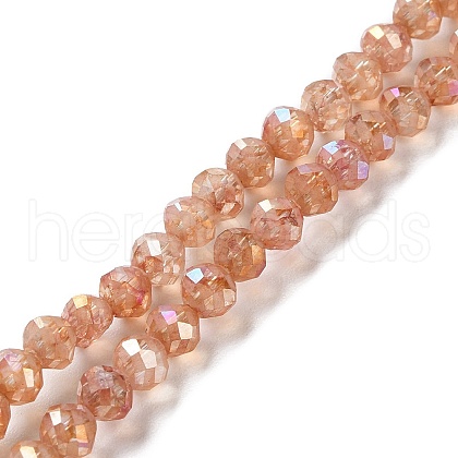 Transparent Electroplate Glass Beads Strands EGLA-F160-02B-1