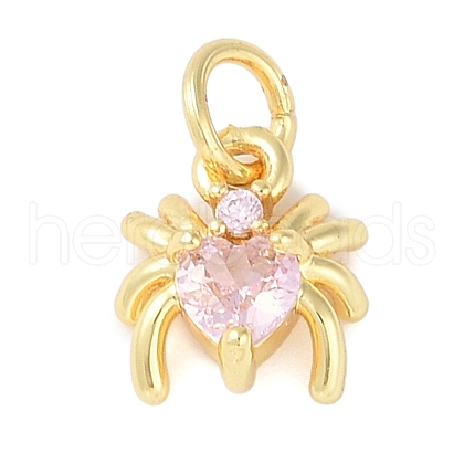 Brass Micro Pave Cubic Zirconia Pendants KK-S390-03G-01-1