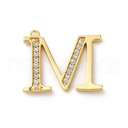 Rack Plating Brass Micro Pave Cubic Zirconia Pendant KK-H449-76G-12-1