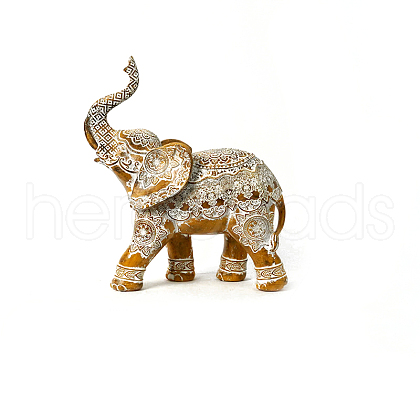 Resin Carved Elephant Figurines ELEP-PW0001-60A-01-1