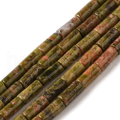 Natural Unakite Beads Strands G-B091-A02-01-1