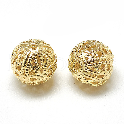 Brass Filigree Beads X-KK-T032-183G-1