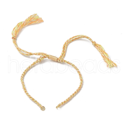 Braided Cotton Cord Bracelet Making MAK-L043-02G-03-1