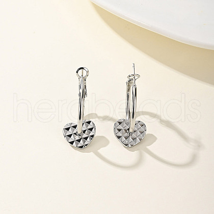Non-Tarnish Personalized Heat Shape Personalized Stainless Steel Dangle Hoop Earrings for Women FH4458-1