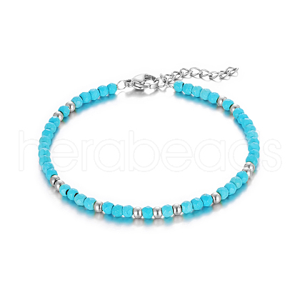 Synthetic Turquoise Beaded Bracelets for Women CG6931-5-1