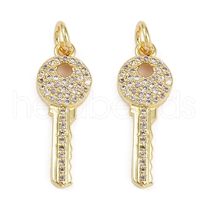 Brass Micro Pave Clear Cubic Zirconia Pendants KK-L231-12G-02-1