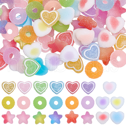 SUNNYCLUE 92pcs 23 styles Opaque Resin Decoden Decoden Cabochons RESI-SC0005-79-1
