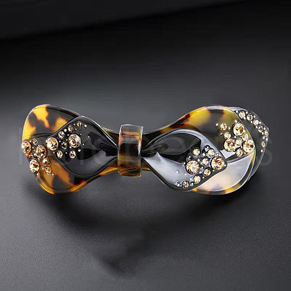 Bowknot Acrylic Hair Barrettes PW-WG89020-03-1