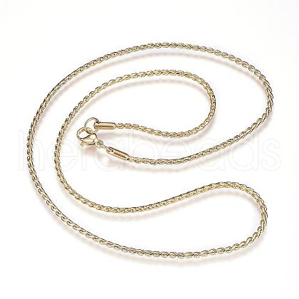 304 Stainless Steel Twisted Chain Necklaces NJEW-D285-22G-1