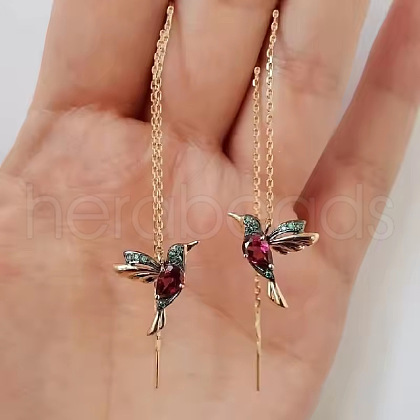 Bird Alloy Rhinestone Ear Thread FS-WG4B879-01-1