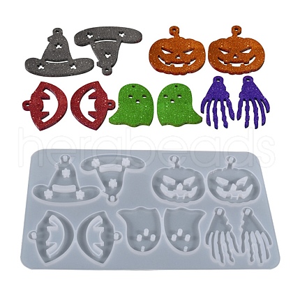 DIY Halloween Theme Pendant Silicone Molds DIY-I102-04-1