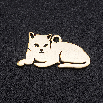 304 Stainless Steel Kitten Pendants A-STAS-N090-JN857-2-1