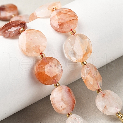 Natural Ferruginous Quartz Beads Strands G-C116-A171-03-1
