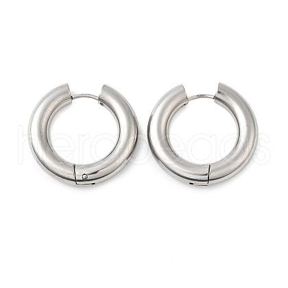Tarnish Resistant 202 Stainless Steel Huggie Hoop Earrings EJEW-O087-08P-P-1
