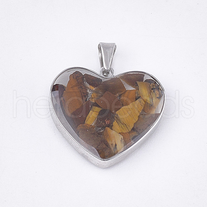 Natural Tiger Eye Pendants STAS-T043-01P-1