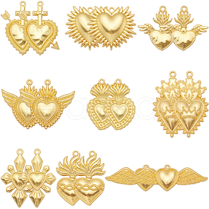 SUNNYCLUE 18Pcs 9 Styles Alloy Pendant FIND-SC0009-12-1