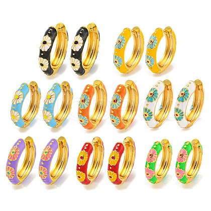 Rack Plating Brass Hoop Earrings EJEW-C102-43G-1