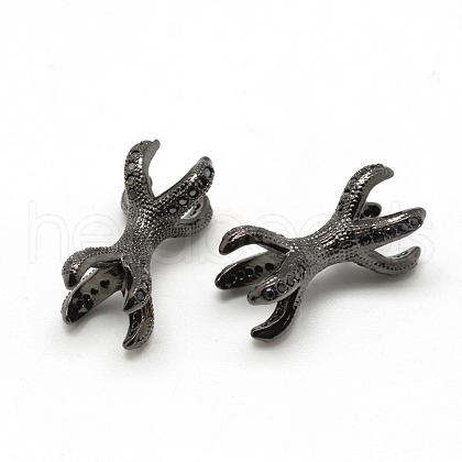 Rack Plating Brass Cubic Zirconia Beads ZIRC-S047-01B-1