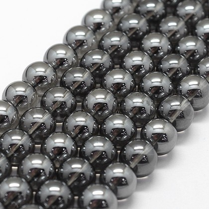Electroplated Natural Quartz Crystal Beads Strands G-K285-07-6mm-01-1