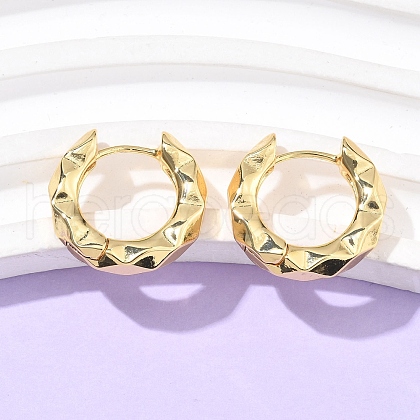 304 Stainless Steel Textured Hoop Earrings for Women EJEW-U060-01A-G-1