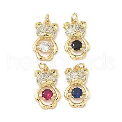 Brass Micro Pave Cubic Zirconia Pendants KK-Q068-04-1