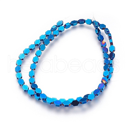 Electroplated Non-magnetic Synthetic Hematite Beads Strands G-P392-D05-1