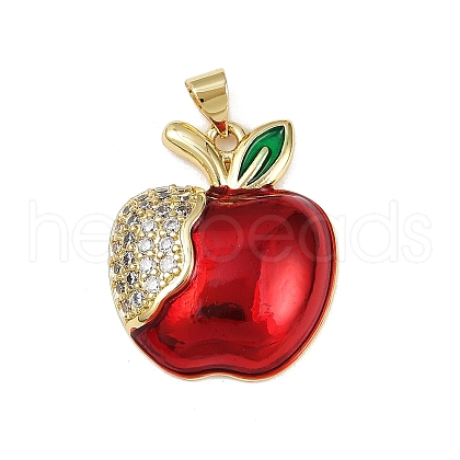Brass Micro Clear Pave Cubic Zirconia Pendants KK-R230-07G-1